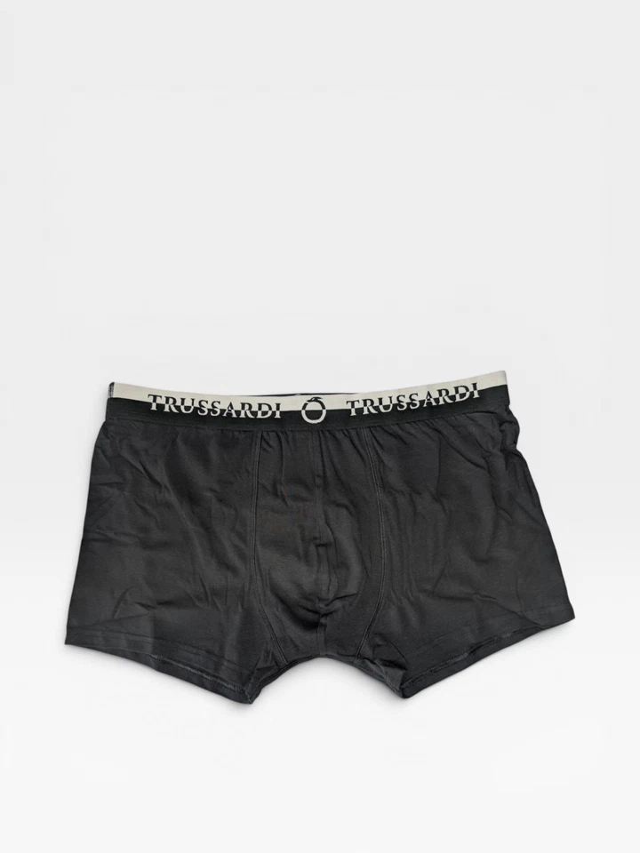 Trussardi Boxer Uomo Bi-Pack 2 Pezzi Nero Cotone Stretch XL TRU2UTR03