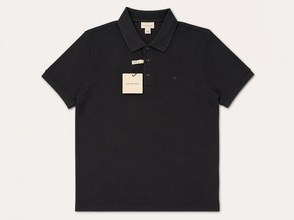 Calvin Klein Jeans Polo Uomo Nera Classic Fit M L XL LV04RD255G Nuova